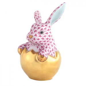 Herend Hatching Bunny - Raspberry