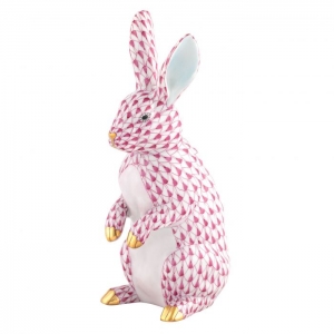 Herend Medium Standing Rabbit - Raspberry