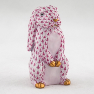 Herend Standing Lop Ear Bunny - Raspberry