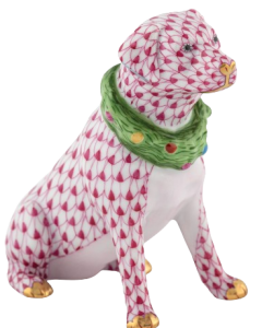 Herend Holiday Dog - Raspberry