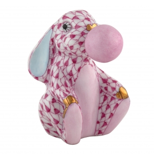 Herend Bubble Gum Bunny - Raspberry
