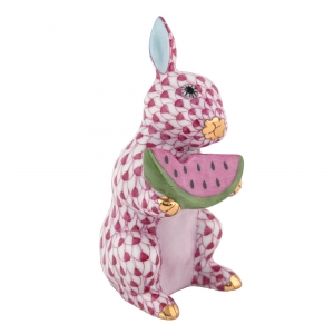 Herend Bunny with Watermelon - Raspberry