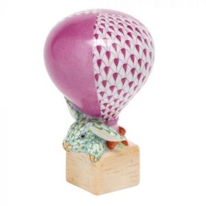 Herend Hot Air Baloon Bunny - Raspberry / Key Lime