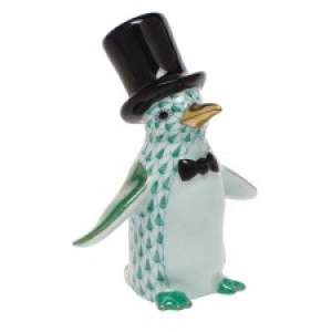 Herend Tuxedo Penguin Green