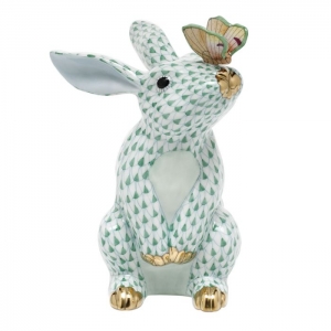 Herend Bunny w/ Butterfly Green