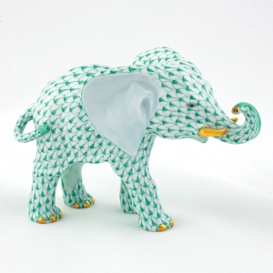 Herend Roaming Elephant - Green