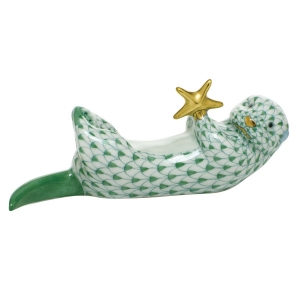 Herend Sea Otter w/ Starfish Green