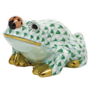 Herend Frog w/ Ladybug - Green