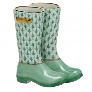 Herend Pair of Rainboots - Green
