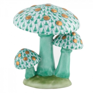 Herend Mushroom Trio - Green
