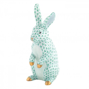 Herend Medium Standing Rabbit - Green