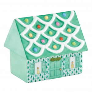 Herend Cozy Gingerbread House Green