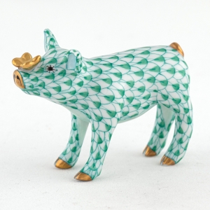 Herend Pig with Butterfly Green