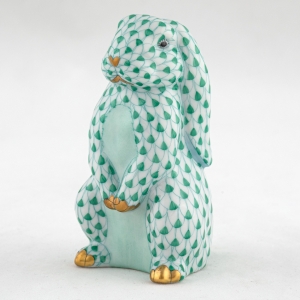 Herend Standing Lop Ear Bunny - Green