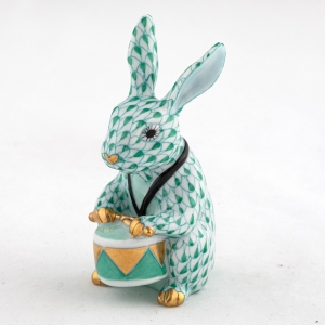 Herend Drummer Bunny - Green