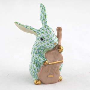 Herend Cello Bunny - Green