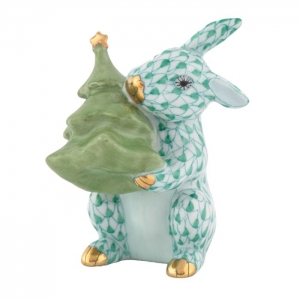 Herend Christmas Tree Bunny - Green