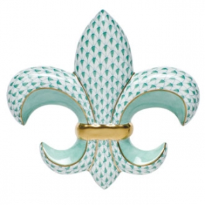 Herend Fleur De Lis Paperweight - Green