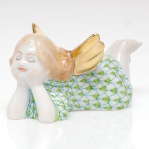 Herend Tranquility Lying Angel - Key Lime