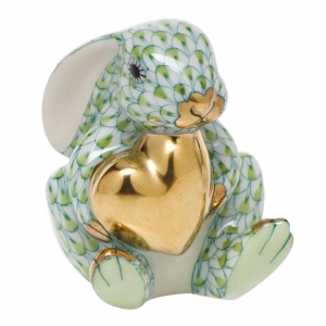 Herend Bunny w/ Heart Key Lime