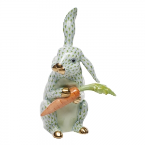 Herend Large Bunny with Carrot Key Lime