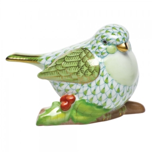 Herend Little Bird on Holly - Key Lime