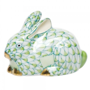 Herend Miniature Lying Rabbit Key Lime