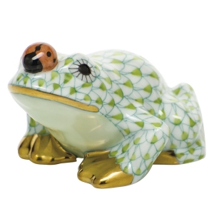 Herend Frog w/ Ladybug - Key Lime