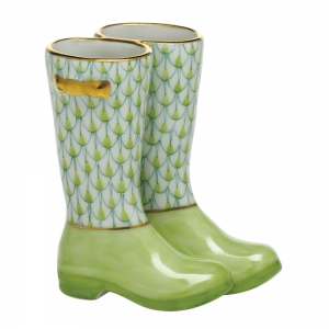 Herend Pair of Rainboots - Key Lime