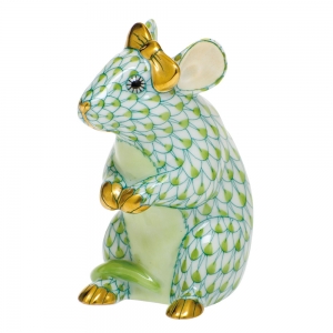 Herend Mouse w/Bow - Key Lime