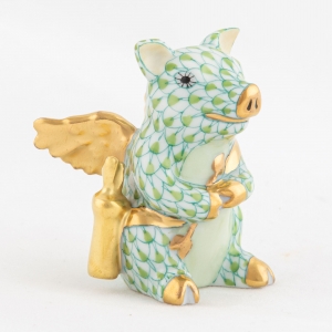 Herend Cupid Piggy - Key Lime