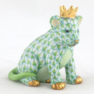 Herend Lion Cub With Crown - Key Lime