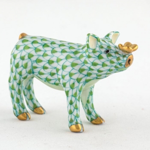 Herend Pig with Butterfly Key Lime