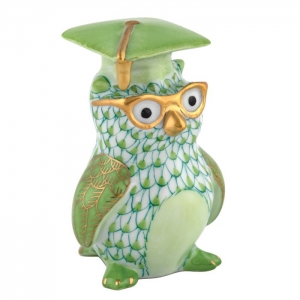 Herend Graduation Owl - Key Lime
