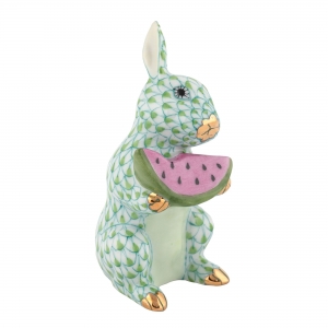 Herend Bunny with Watermelon - Keylime