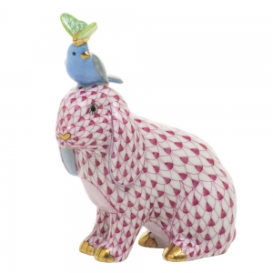 Herend Animal Trio - Pink / Blue & Lime