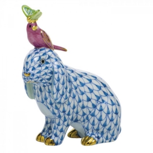 Herend Animal Trio - Blue / Pink & Green