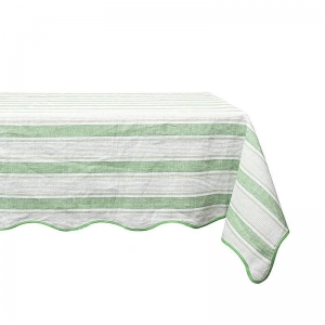 Juliska Cabana Stripe Tablecloth - Seagrass / 60" x 120"