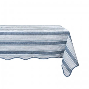 Juliska Cabana Stripe Tablecloth - Ocean / 60" x 120"