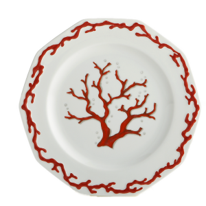 Mottahedeh Barriera Corallina Red Dessert Plate* Mottahedeh Barriera Corallina Red Dessert Plate*