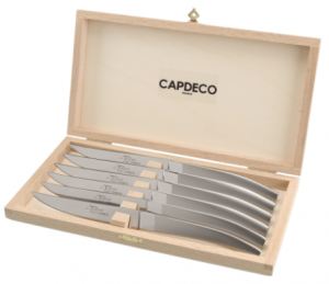 Capdeco Le Thiers Matte Handle Box Steak Knives - Set 6