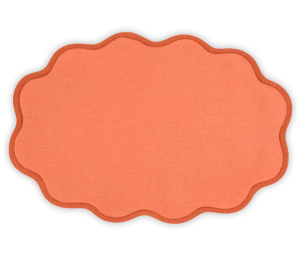 Matouk Scallop Edge Oval Placemat Carnelian/Persimmon - Set of 4