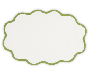 Matouk Scallop Edge Oval Placemat Grass - Set of 4