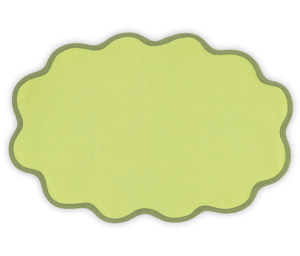 Matouk Scallop Edge Oval Placemat Peridot/Grass - Set of 4