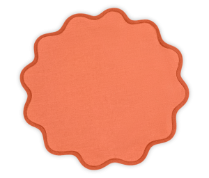 Matouk Scallop Edge Circle Placemat Carnelian/Persimmon - Set 4