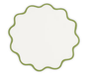 Matouk Scallop Edge Circle Placemat Grass - Set 4