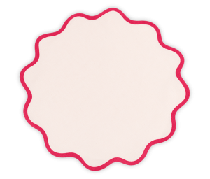 Matouk Scallop Edge Circle Placemat Pink/Azalea - Set 4