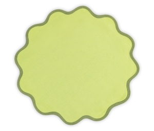 Matouk Scallop Edge Circle Placemat Peridot/Grass - Set 4