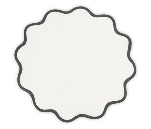 Matouk Scallop Edge Circle Placemat Sky Blue - Set 4