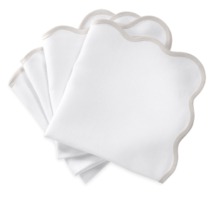 Matouk Scallop Edge Napkin Classic Grey - 22" Square - Set of 4